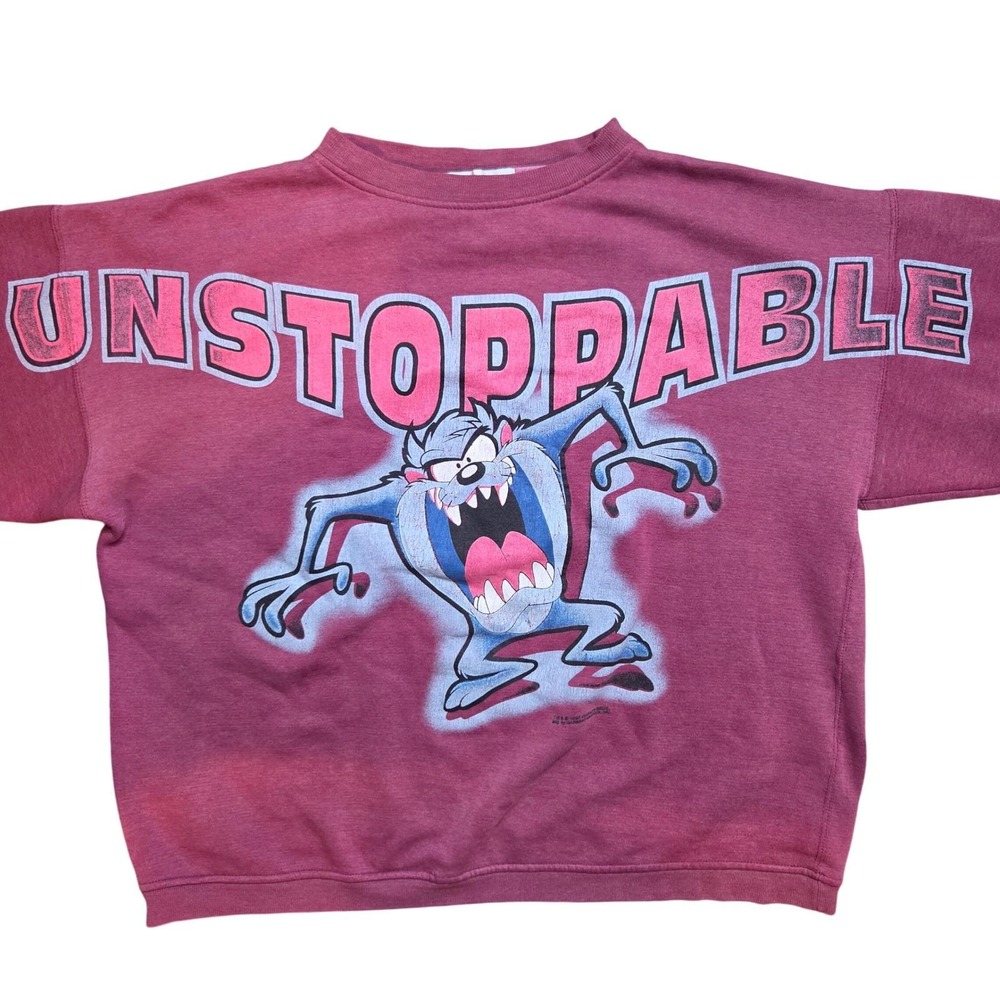 Vtg 1995 Taz Looney Tunes Unstoppable Sweatshirt Unisex XL Paris Sport Club